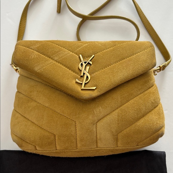 Yves Saint Laurent Mustard Suede Crossbody Bag - Picture 4 of 16